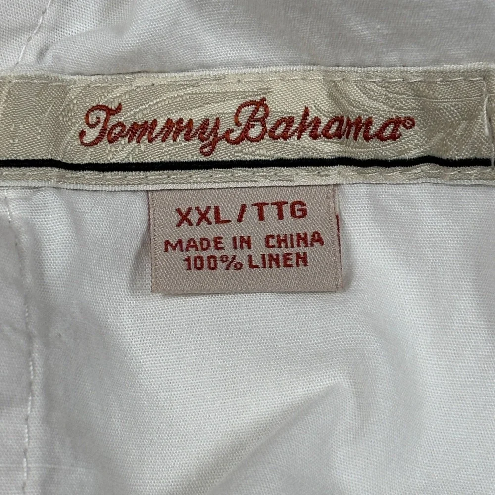 Tommy Bahama 100% Linen Cargo Pants Mens XXL Beige Relax Drawstring Waist